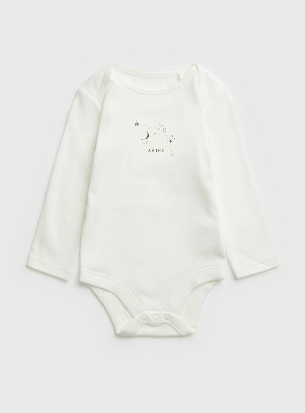 White Aries Zodiac Bodysuit Newborn