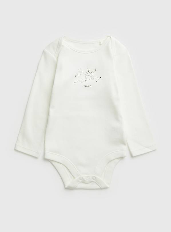 White Virgo Zodiac Bodysuit Up to 3 mths