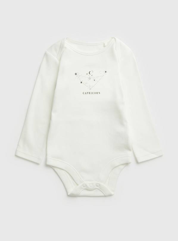 White Capricorn Zodiac Bodysuit Newborn