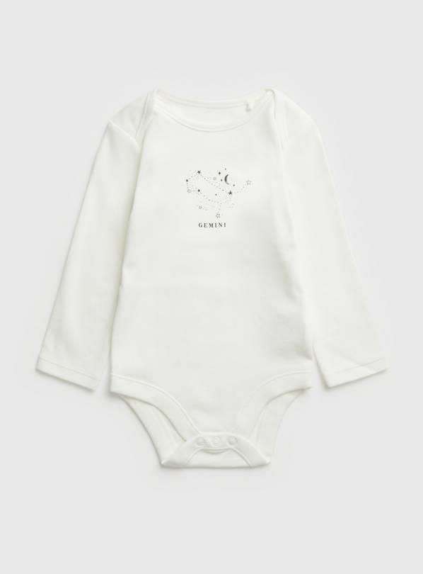 White Gemini Zodiac Bodysuit Newborn