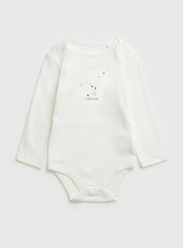 White Cancer Zodiac Bodysuit Up to 3 mths