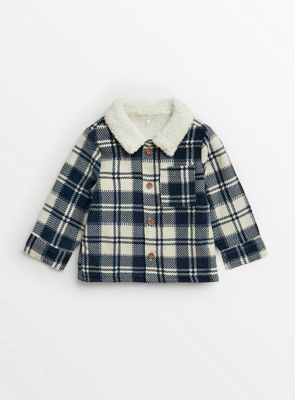 Navy Check Shacket 3-6 months