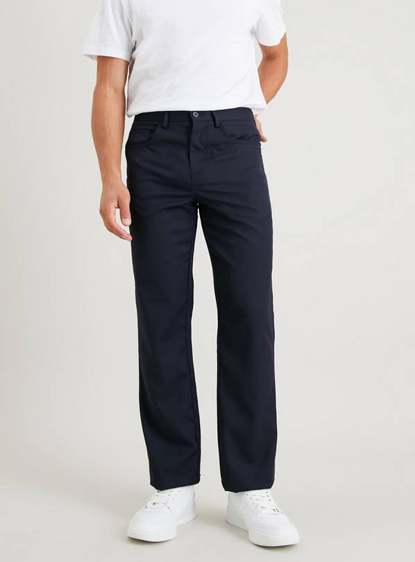 Navy Regular Fit 5 Pocket Trousers W44 L33