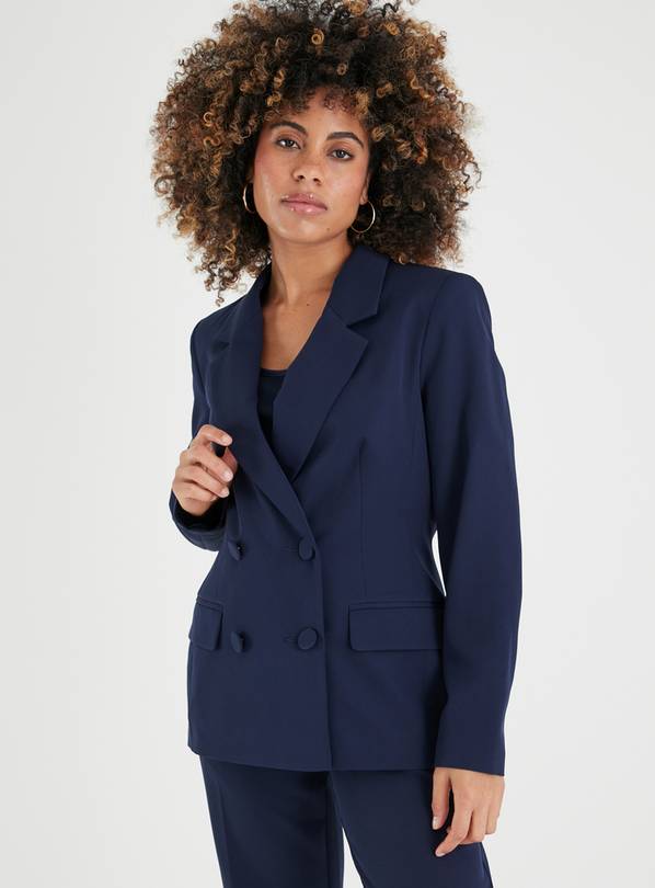 Buy PETITE Navy Double Breasted Coord Blazer 12, Blazers