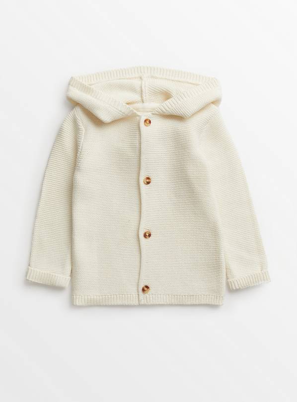 Cream cheap hooded cardigan