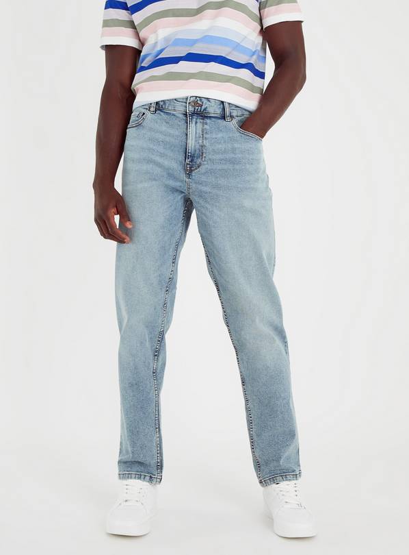 Buy Light Wash Tapered Jeans With Stretch 34R, Jeans