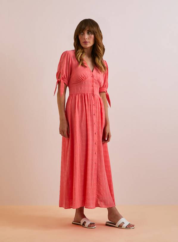 Pink sheer hotsell maxi dress