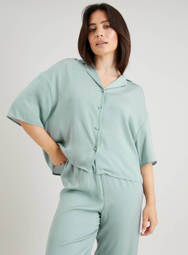 Womens Sage Satin Pyjama Set - Black  Topshop outfit, Satin pyjama set,  Satin pajamas