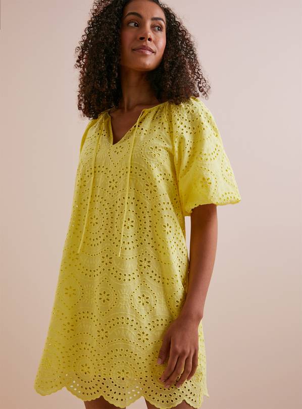 Yellow broderie hot sale dress