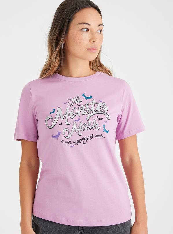 Buy Lilac The Monster Mash Print T-Shirt 24 | T-shirts | Argos