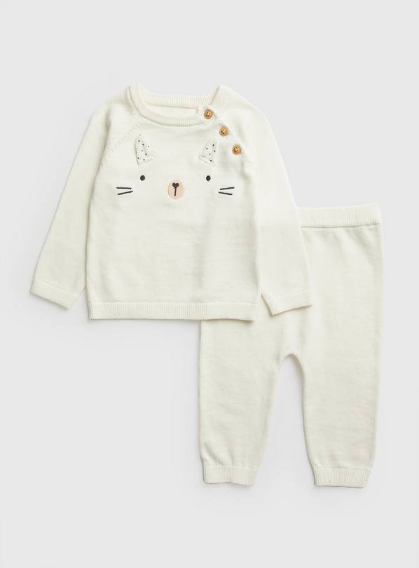 Cream Bunny Knitted Jumper & Bottoms Up to 3 mths