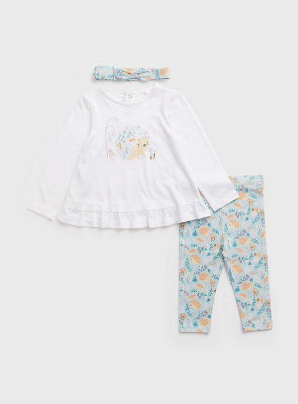 Buy White Hedgehog Top Leggings Headband Up to 1 mth Outfits