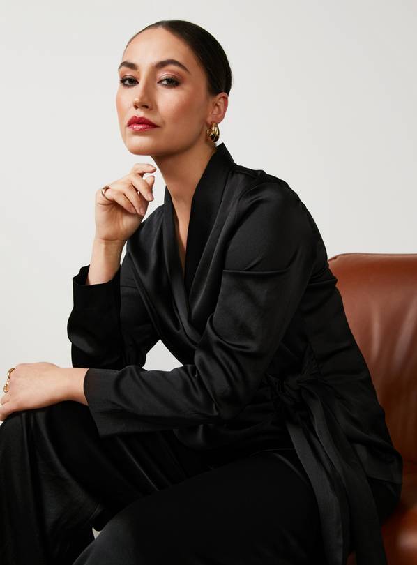 For All The Love Satin Coord Wrap Top - 16