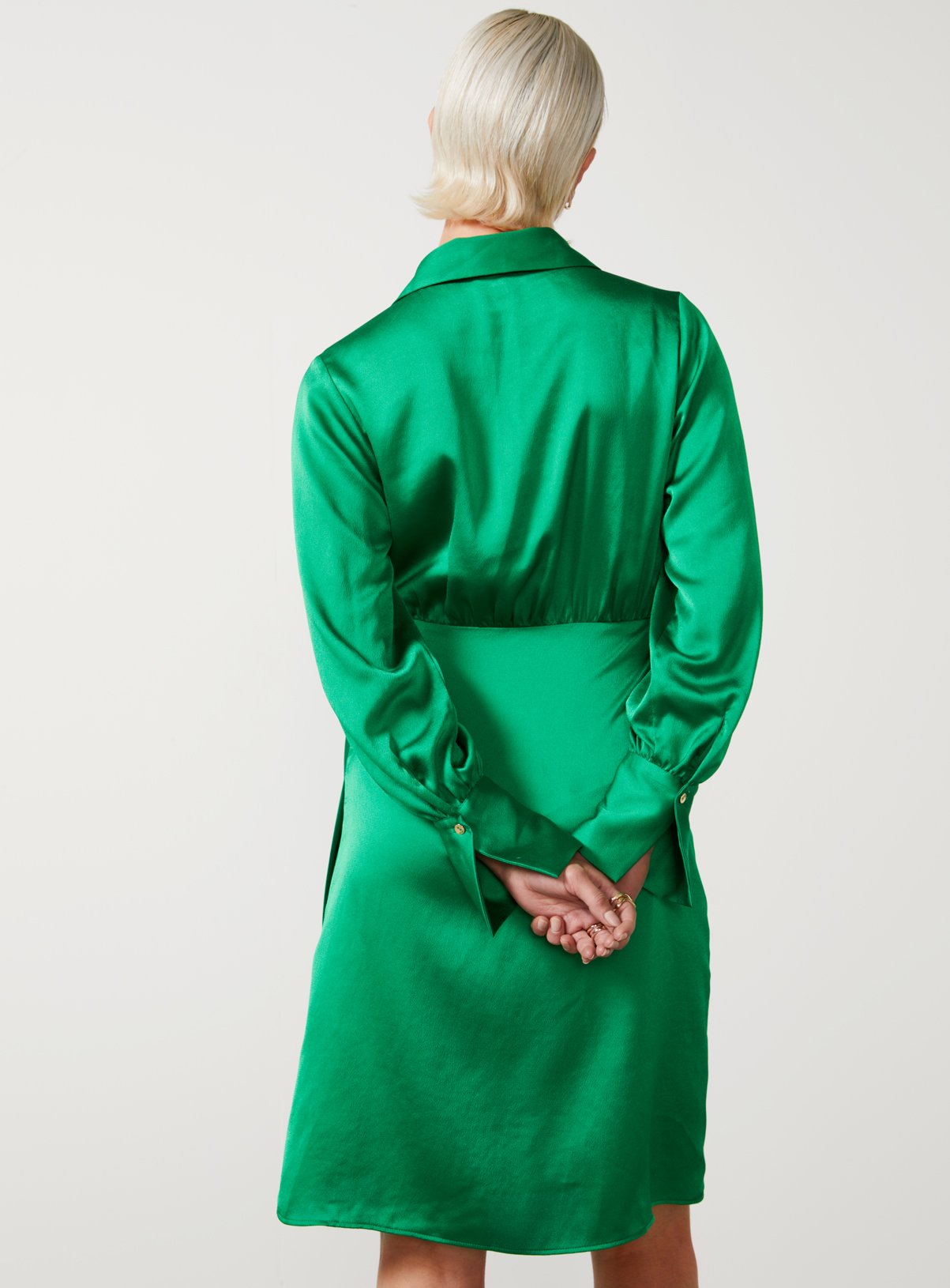 For All The Love Satin Tie Shirt Dress 16 - Image 3 thumbnail