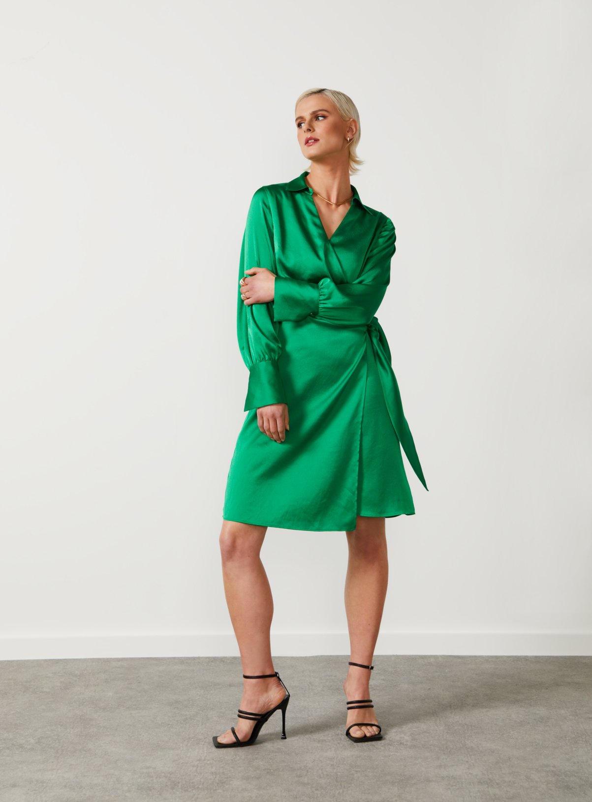 For All The Love Satin Tie Shirt Dress 16 - Image 5 thumbnail