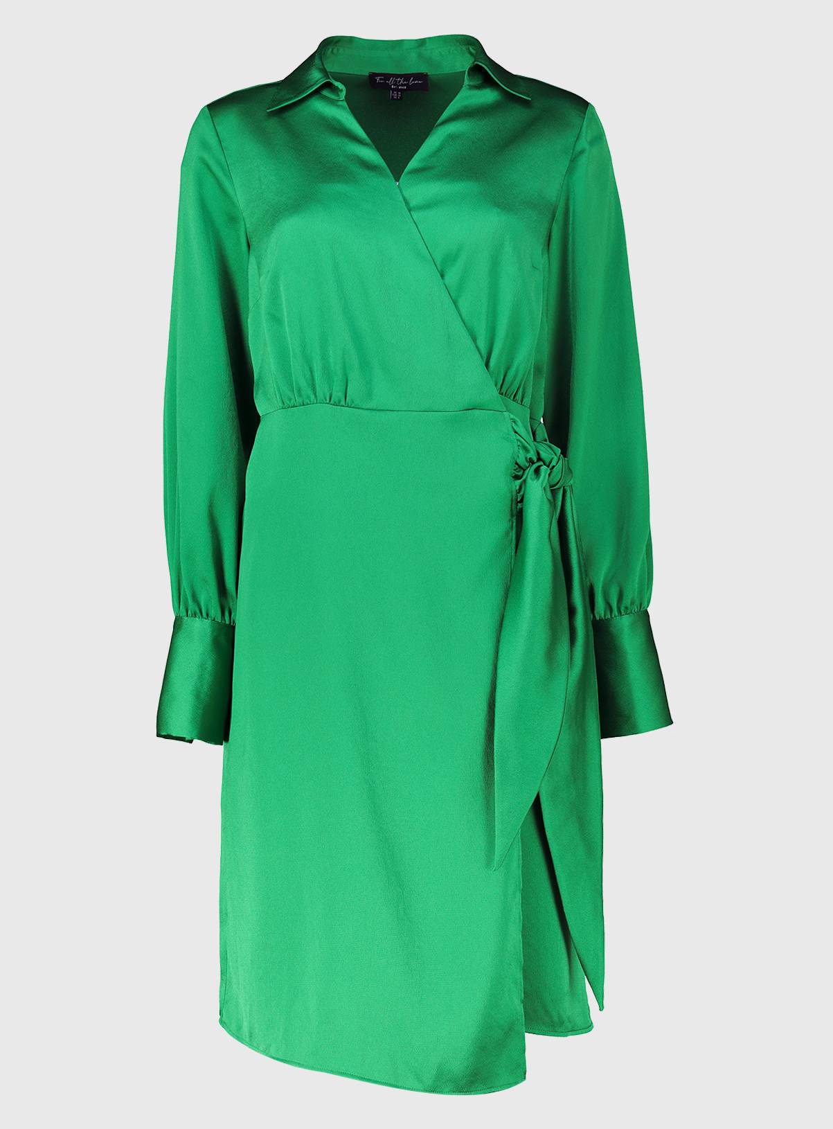 For All The Love Satin Tie Shirt Dress 16 - Image 6