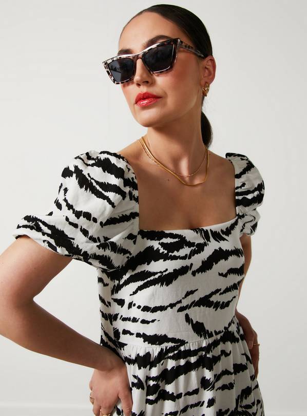 Buy For All The Love Zebra Print Linen Midi Dress 12 Dresses Tu