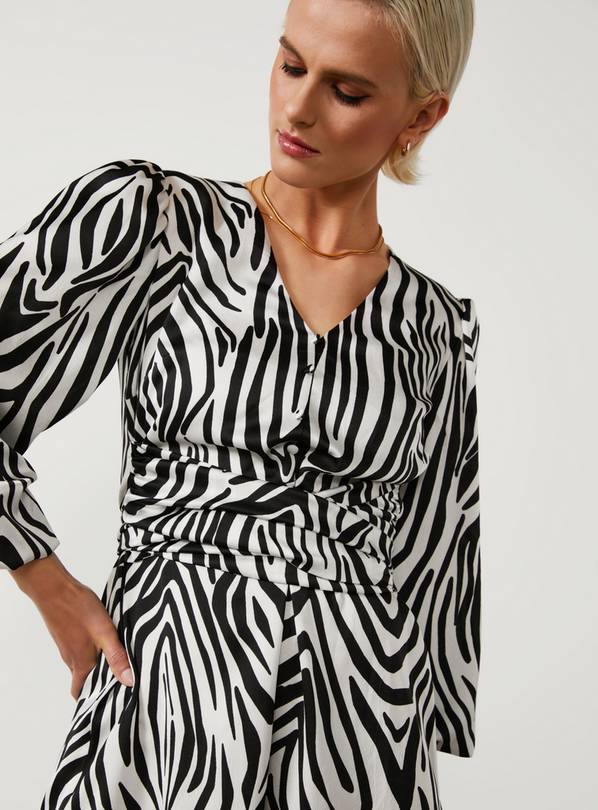 For All The Love Zebra Print Satin Tie Waist Mini Dress - 16