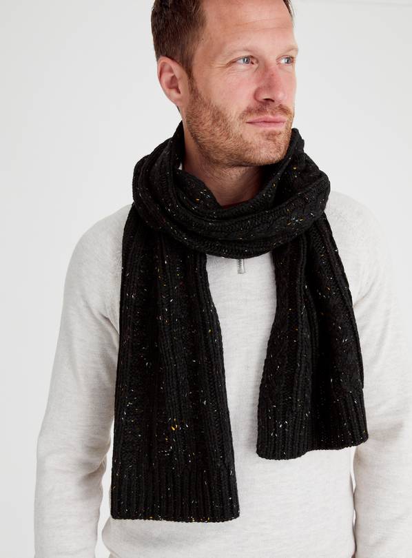 Buy Black Neppy Cable Knit Scarf One Size Accessories Argos