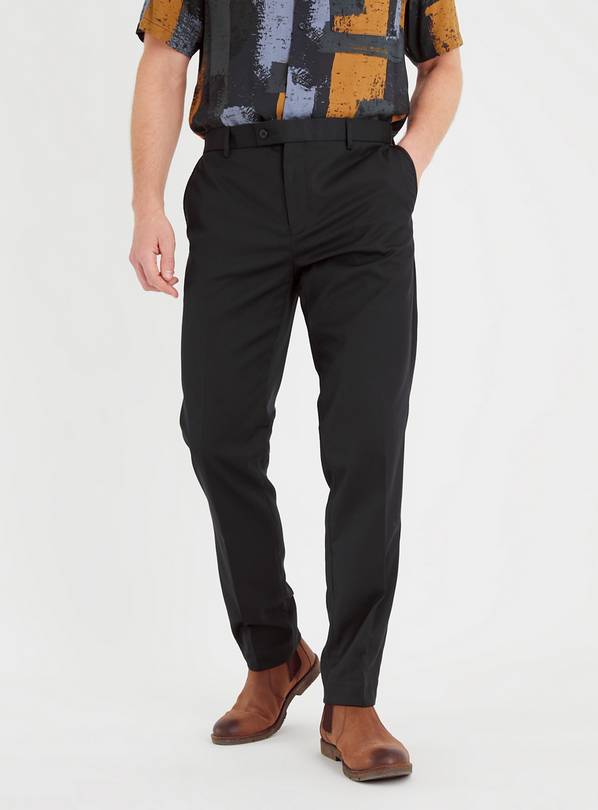 Navy Slim Fit Gaberdine Trousers W46 L31