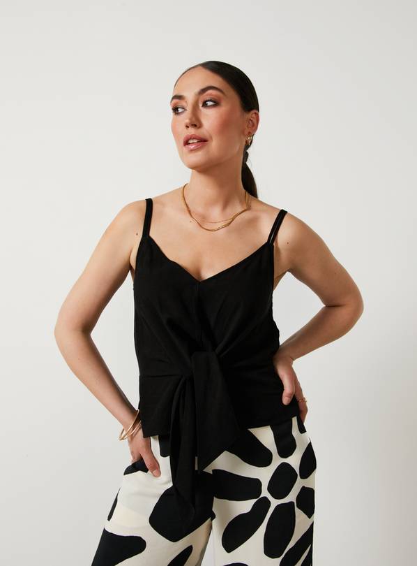 For All The Love Linen Blend Tie Front Cami - 18