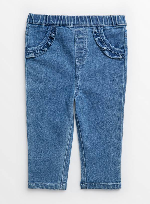 Blue Frill Detail Jeans 3-6 months