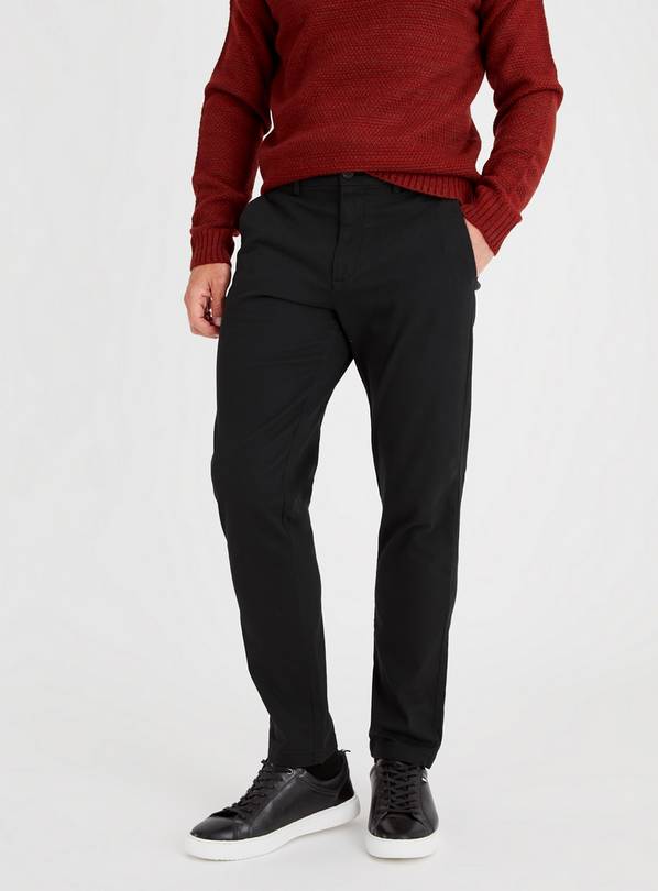 Buy Black Slim Leg Chinos With Stretch 34L, Trousers