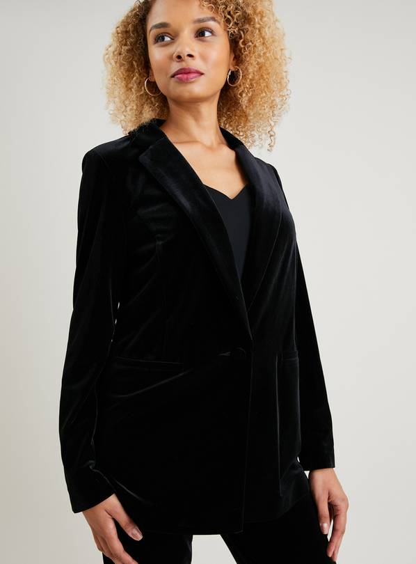 Black velour store jacket womens