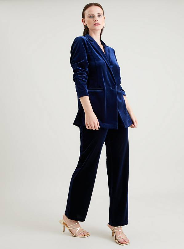 Navy velvet clearance suit womens