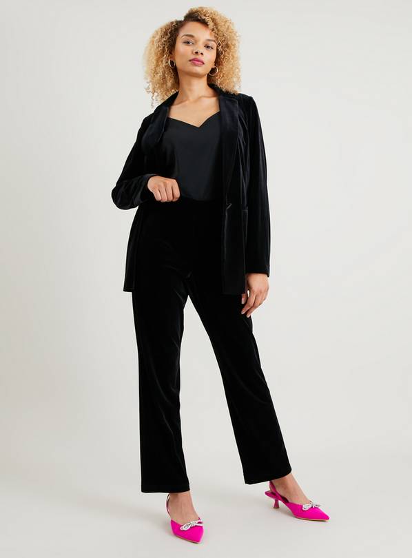 Black velvet hotsell trousers ladies uk