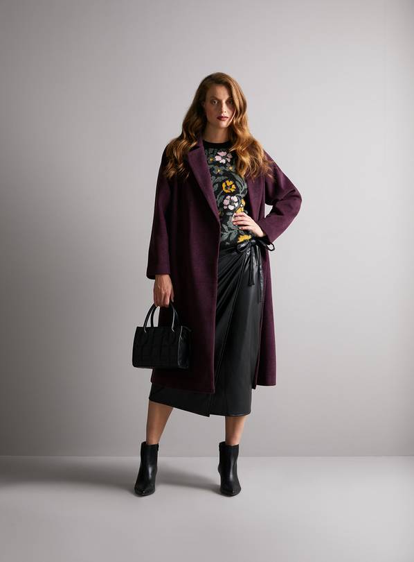 Purple Unlined Long Tailored Coat 16