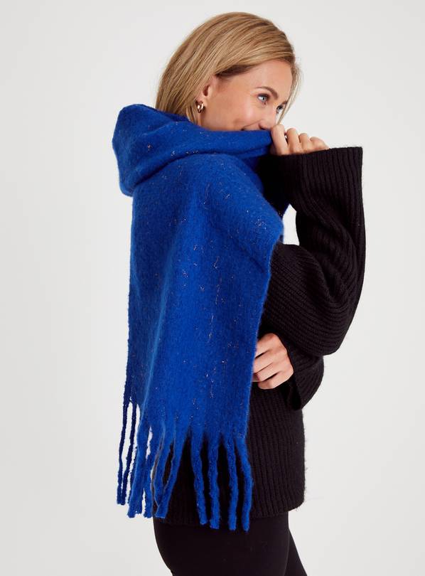 Buy Metallic Thread Blue Scarf One Size Scarves Argos