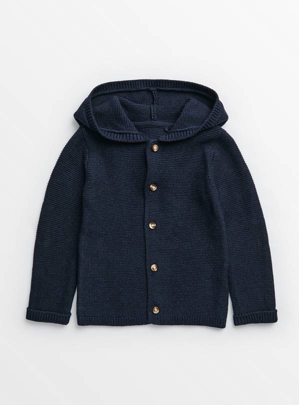 Navy Knitted Hoodie 18-24 months