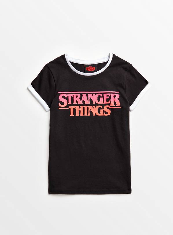 Buy Stranger Things Black Logo T-Shirt 12 years | Tops and t-shirts | Argos