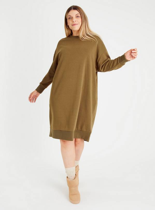 Buy Khaki Oversized Sweat Dress 26 | Dresses | Argos