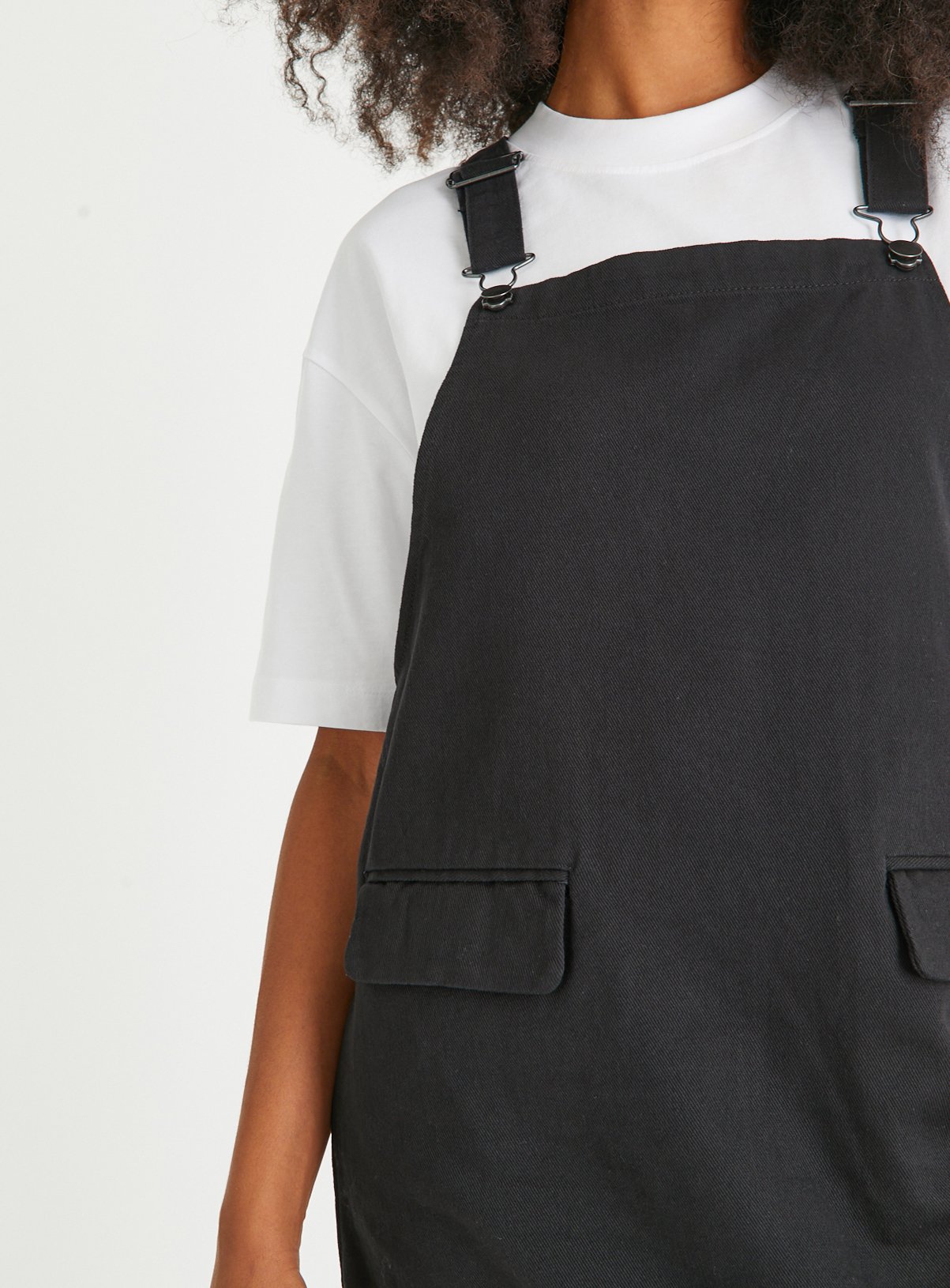Black Twill Pinafore Dress 8 - Image 3 thumbnail