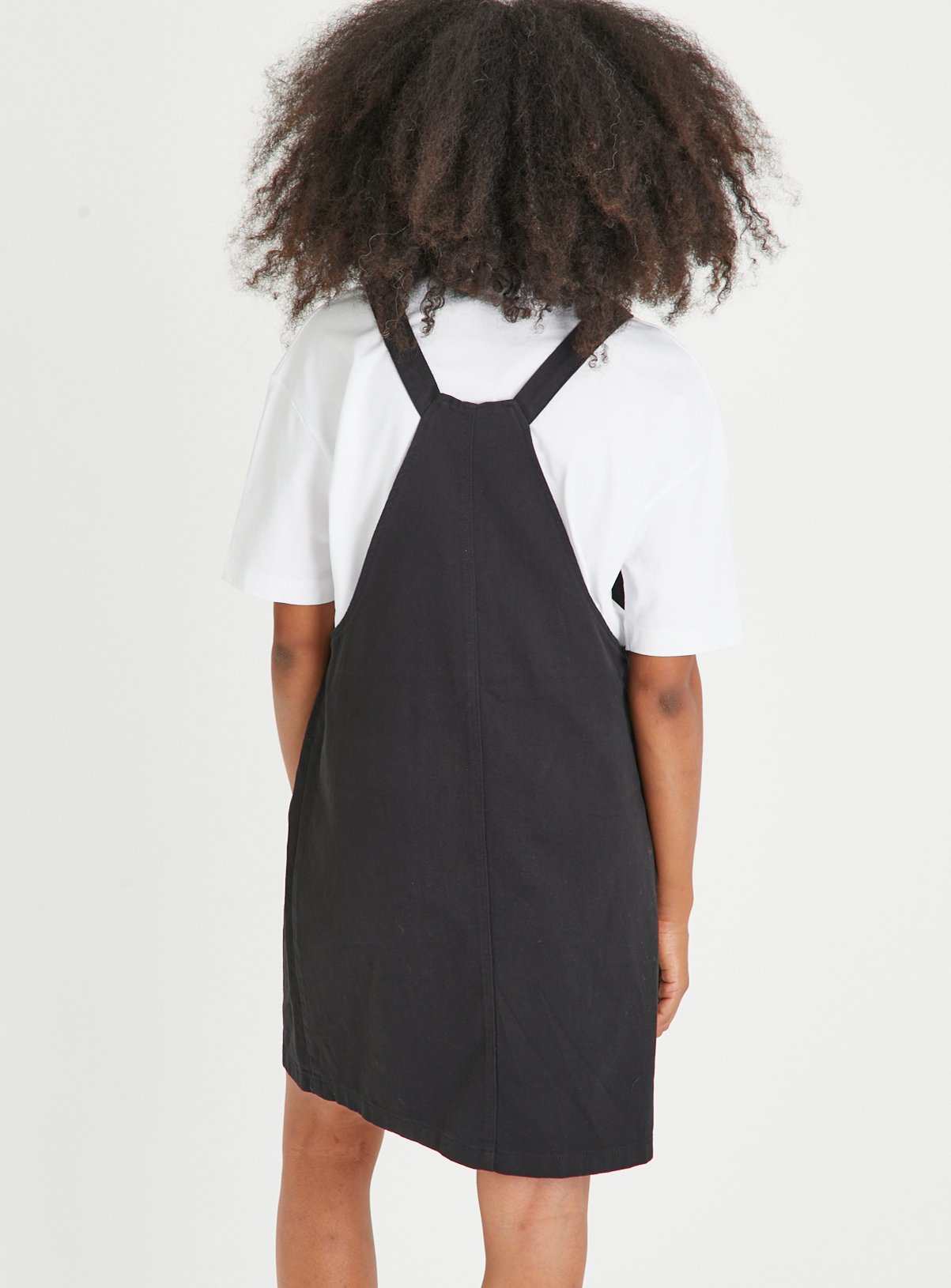 Black Twill Pinafore Dress 8 - Image 4 thumbnail