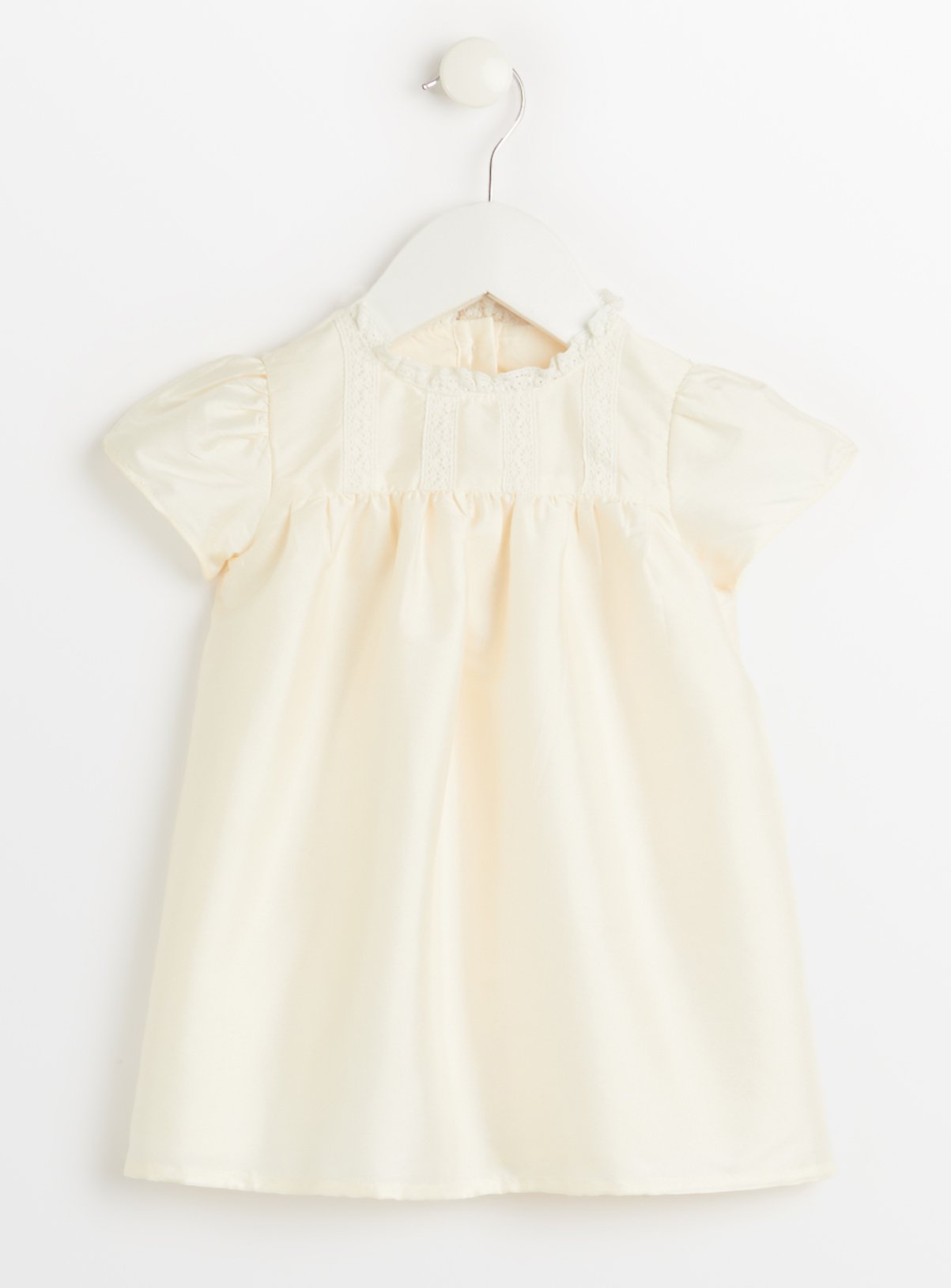 Cream Cream Ivory Satin Lace Detail Christening Dress (3-6 Months) - Tu by Sainsbury's