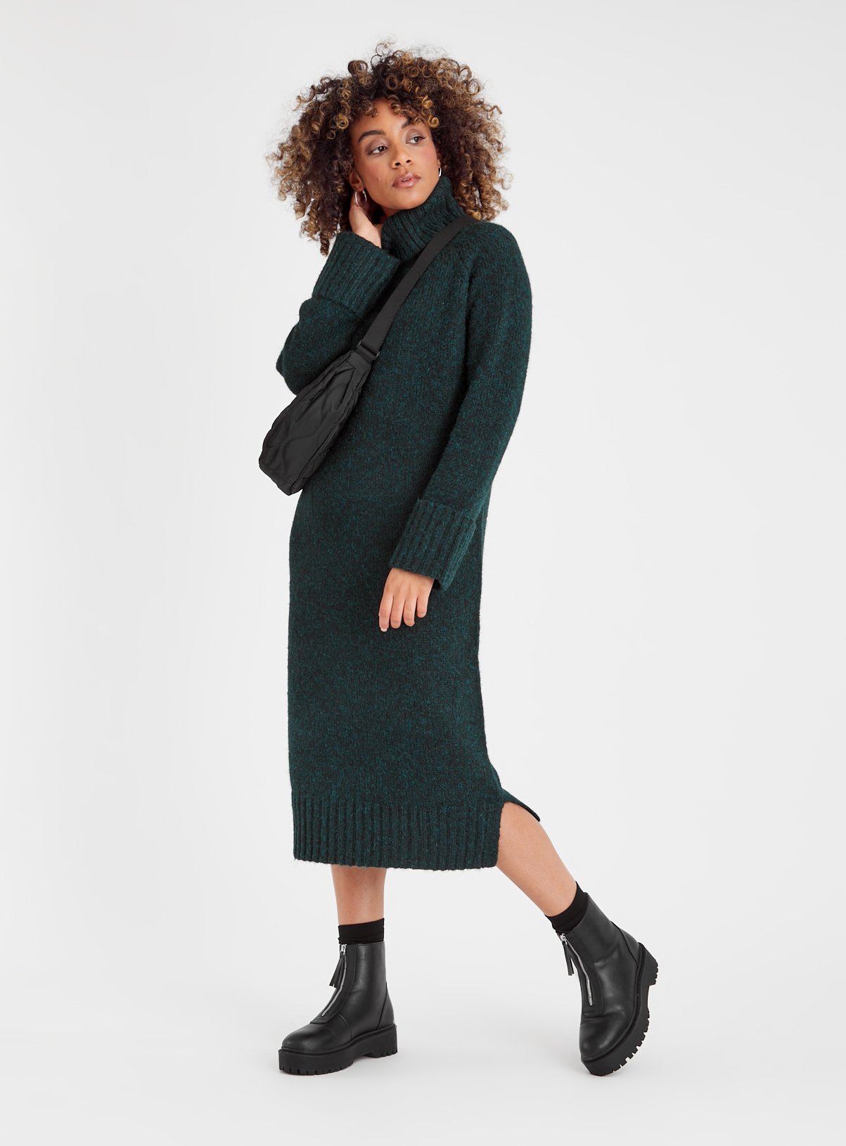 Green Roll Neck Knitted Dress 16 - Image 2 thumbnail