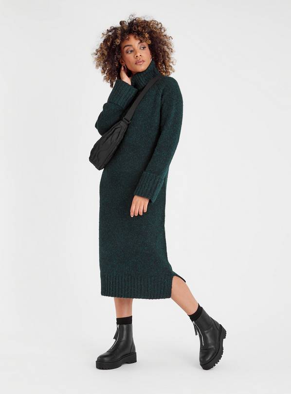 Buy Green Roll Neck Knitted Dress 10 | Dresses | Argos