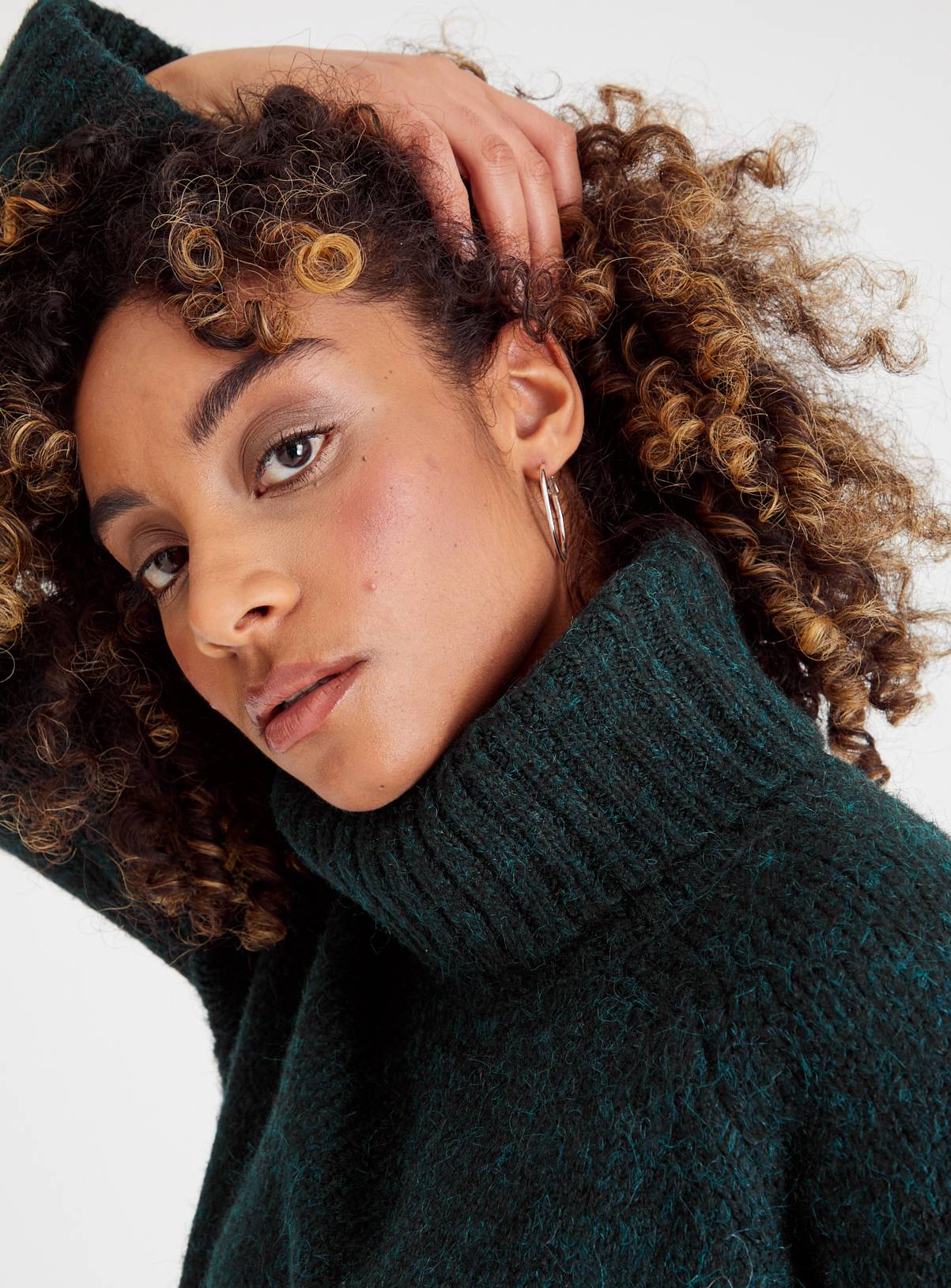Green Roll Neck Knitted Dress 16 - Image 3