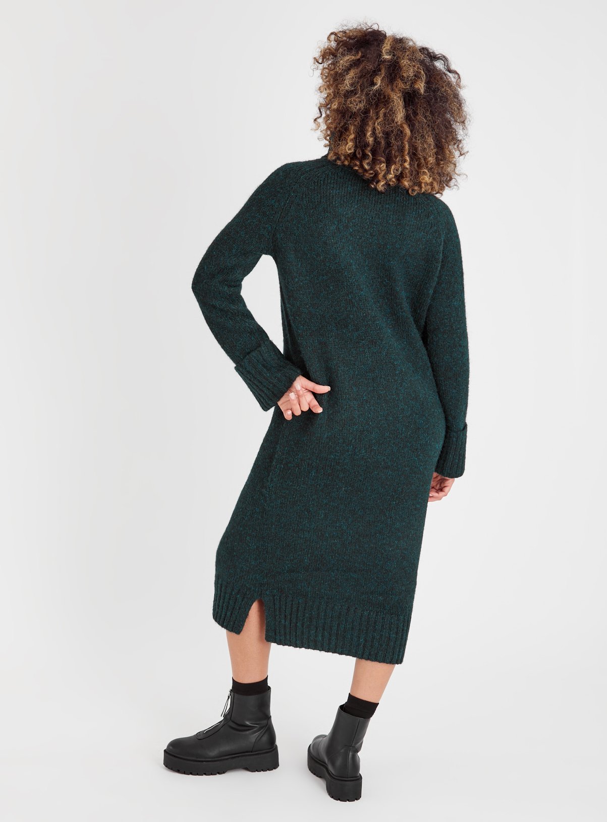 Green Roll Neck Knitted Dress 16 - Image 4 thumbnail