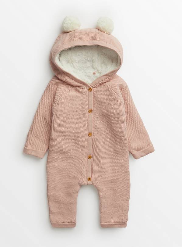 Pink Knitted Romper Up to 1 mth