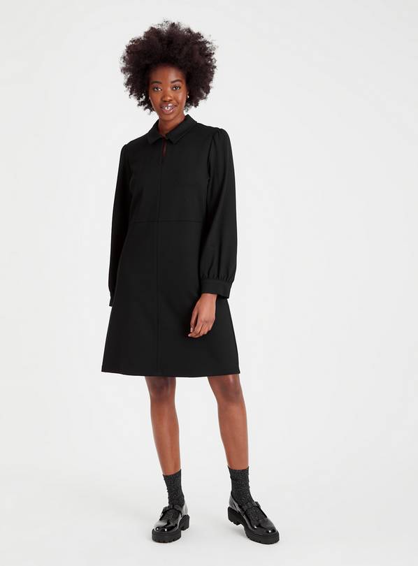 Luna Black Ponte Knee Length Dress