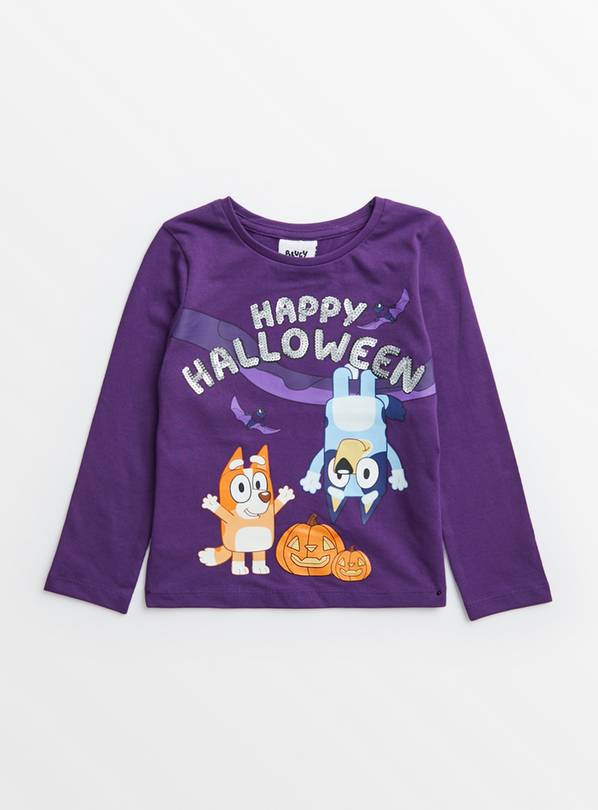 Bluey Halloween Purple T-Shirt 3-4 years