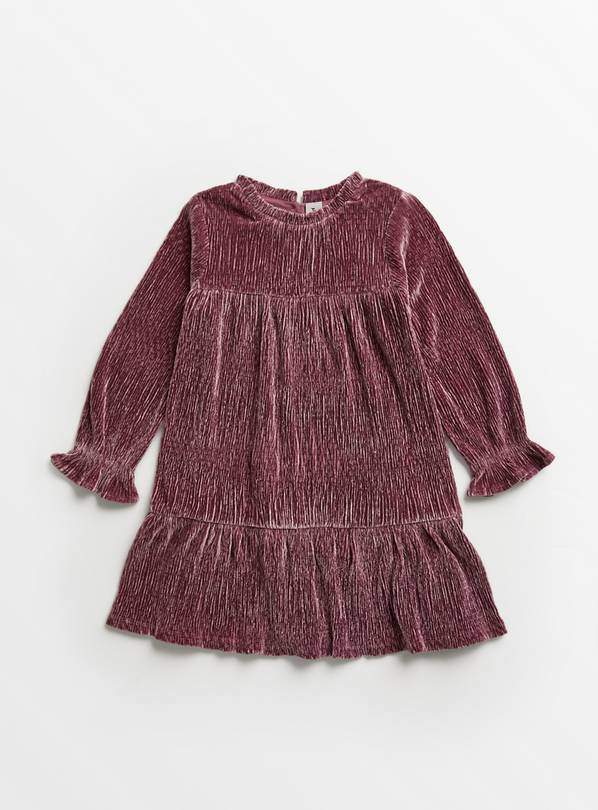 Dusky Pink Velour Dress 1.5-2 years