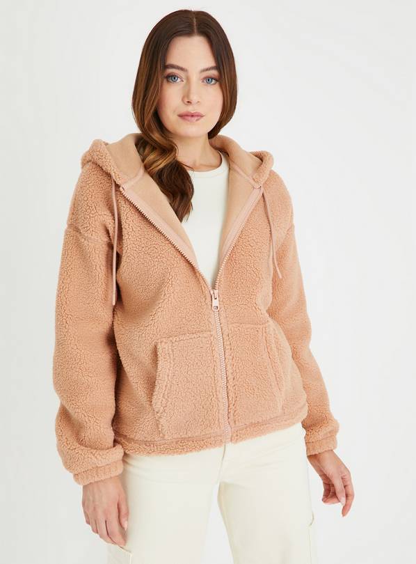 Tan sherpa online hoodie