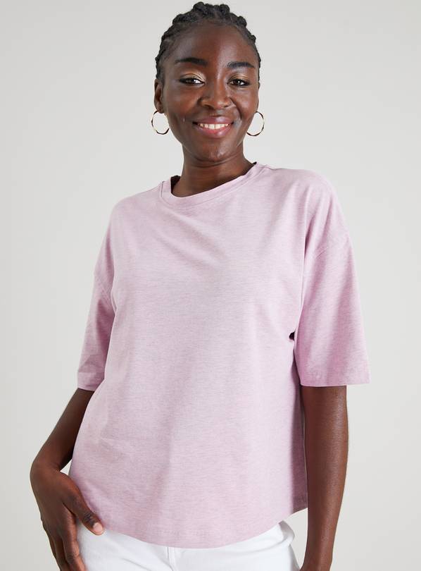 Lilac Marl Oversized Boxy Fit T-Shirt 16