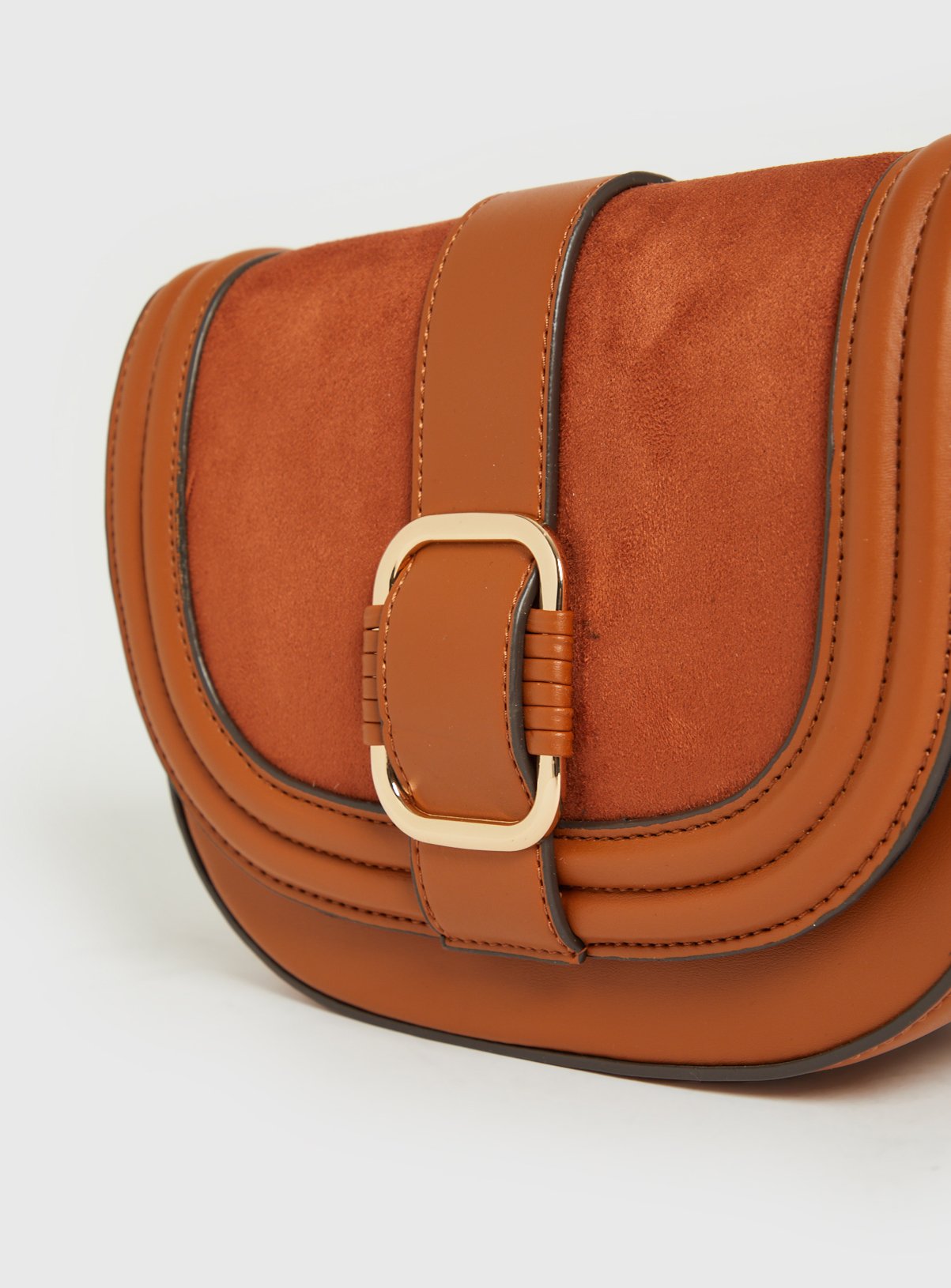 Tan Cross Body Saddle Bag One Size - Image 3 thumbnail