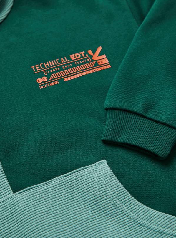 Dark Green Spliced Varsity Logo Sweatshirt